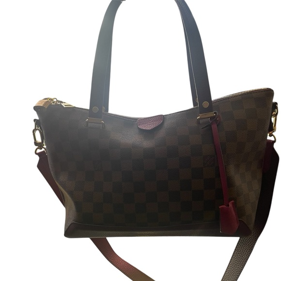 Louis Vuitton Hyde Park Handbag Damier with Leather Crossbody - Picture 3 of 16